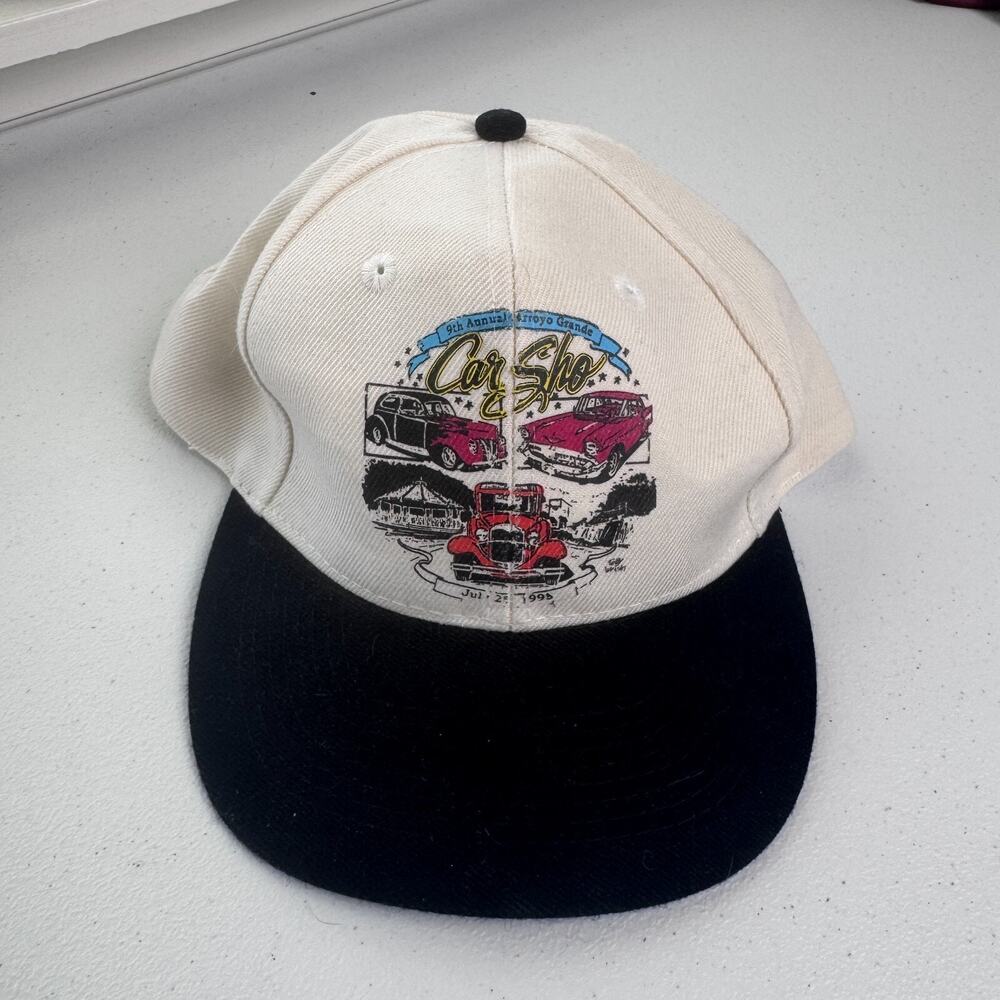 Vintage Colorado Car Show Hat Snapback Adult‎ OS White Antique Roadshow 90s